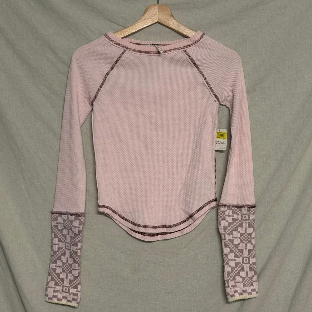 Free People Shes Reversible Thermal Pink Dreamt Kiss Women's XS - Picture 2 of 8